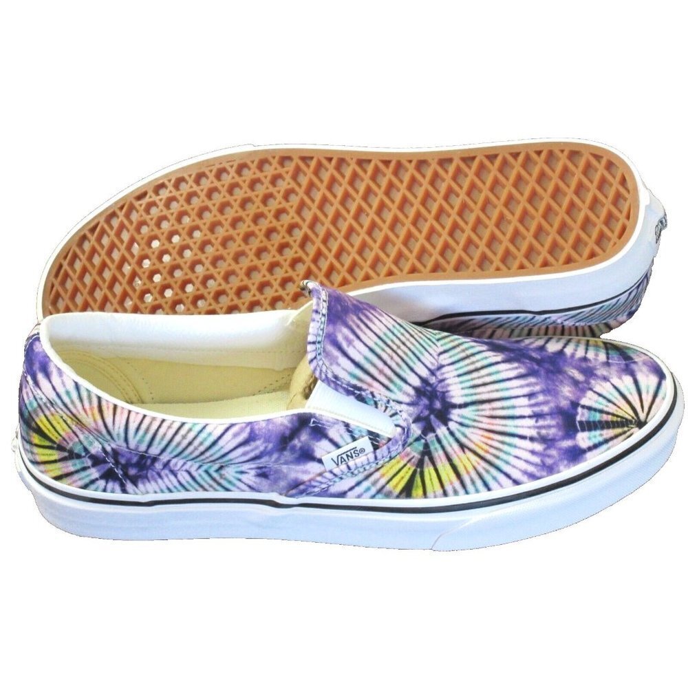 Vans Men's Classic Slip On New Age Purple White Tie Dye Canvas Shoes Sizes NIB - Picture 2 of 5